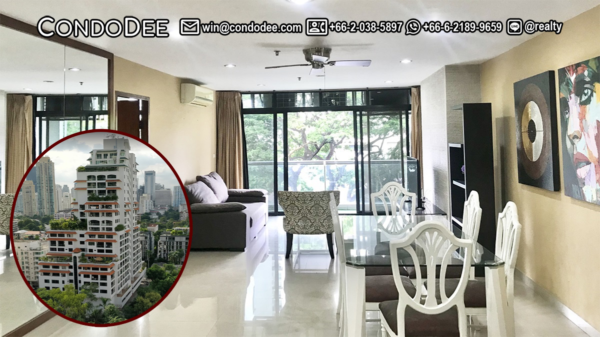 This 2-bedroom Bangkok condo is available on a low floor at Baan Prompong Sukhumvit 39