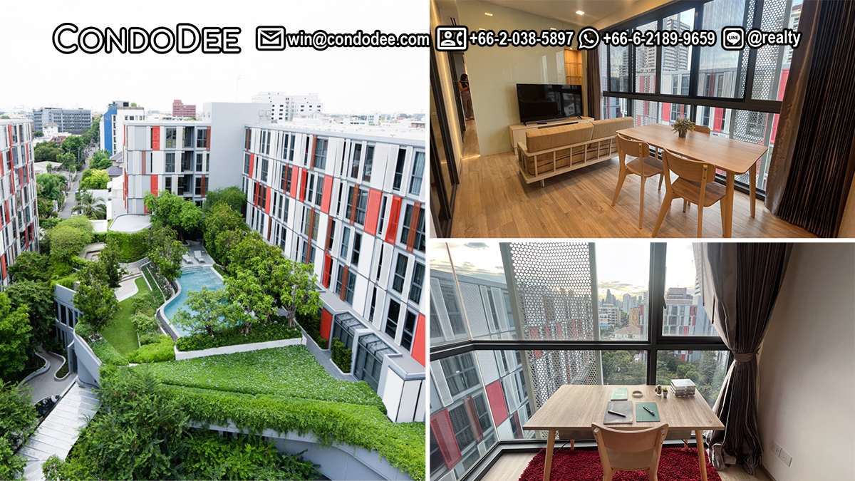 This 2-bedroom condo is located in a quiet area on Ekkamai 12 in Bangkok CBD and it's available now for sale at a reasonable price