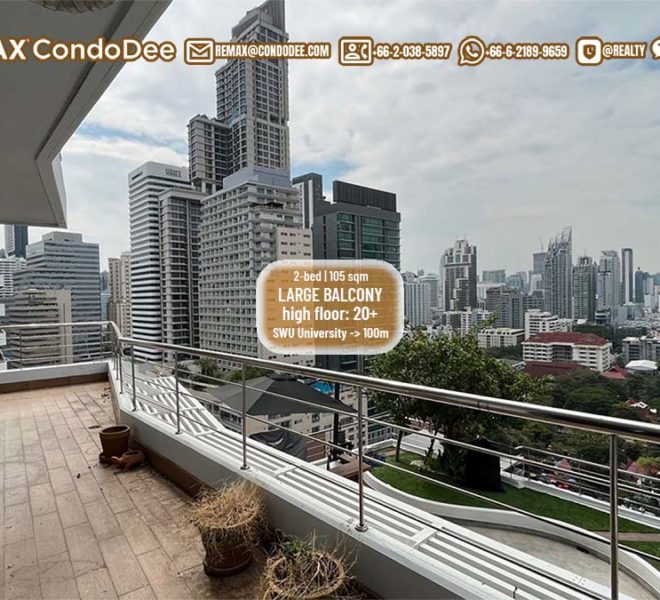 2-bedroom bangkok condo sale large balcony