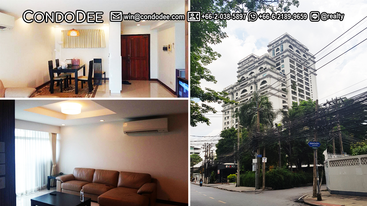 This 3-bedroom apartment in Prompong is available on a mid-floor in a popular Royal Castle Sukhumvitb 39 condominium in Bangkok CBD