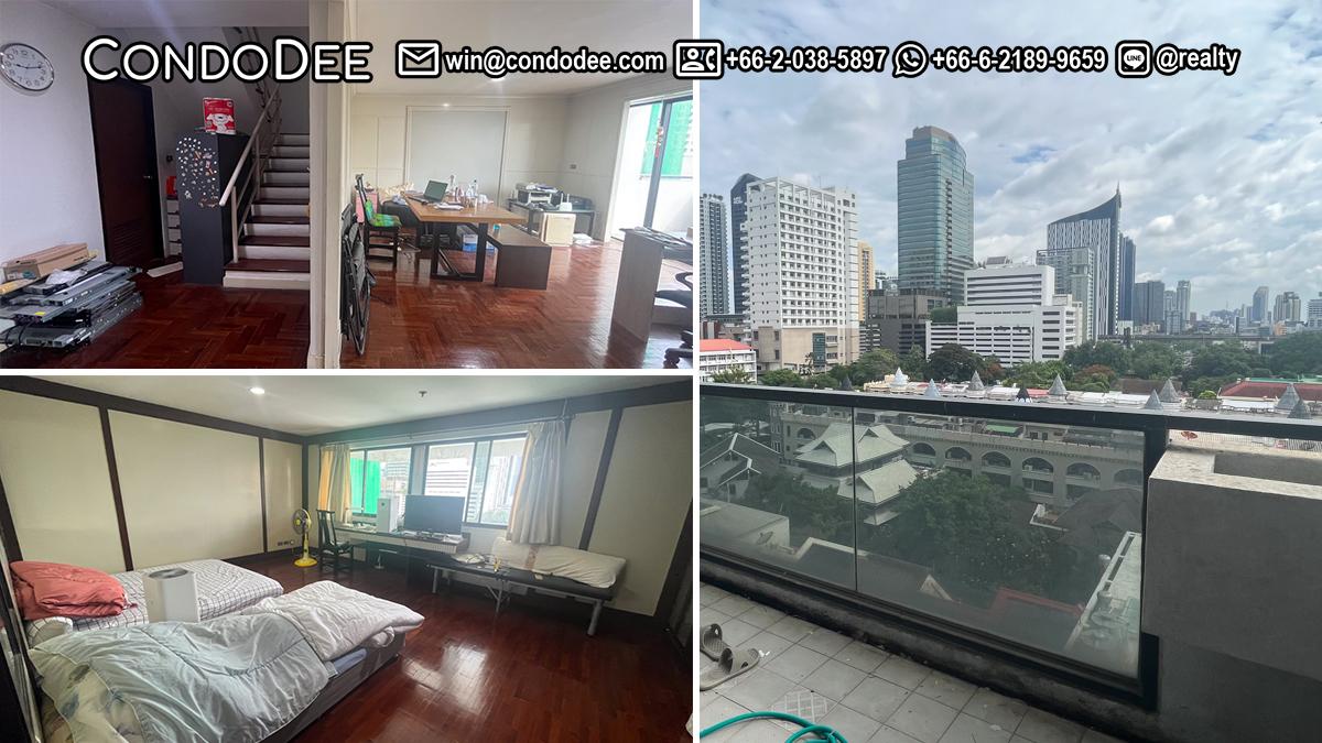 This 3-bedroom duplex on Sukhumvit 31 is now available in the Kiarti Thanee City Mansion condominium in Bangkok CBD near Srinakharinwirot University in Prasarnmit