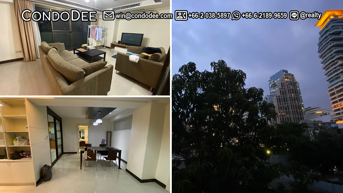 This 3-bedroom apartment in Prompong is available now on a low floor at Royal Castle Sukhumvit 39 condominium in Bangkok CBD