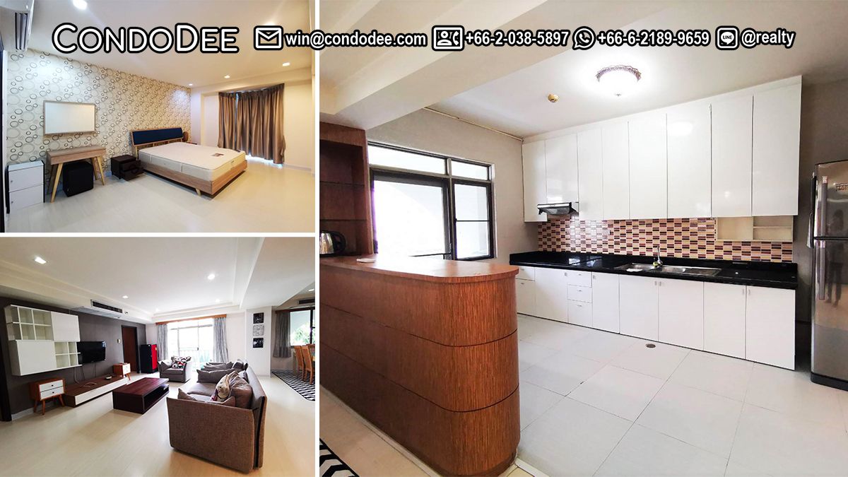 This 3-bedroom condo in Phrom Phong is available now in a popular Royal Castle Sukhumvit 39 condominium in Bangkok CBD