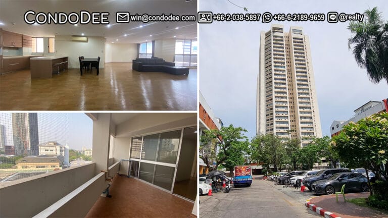 This 4-bedroom condo in Ekkamai is available now in a popular Tai Ping Towers condominium on Sukhumvit 63 in Bangkok CBD