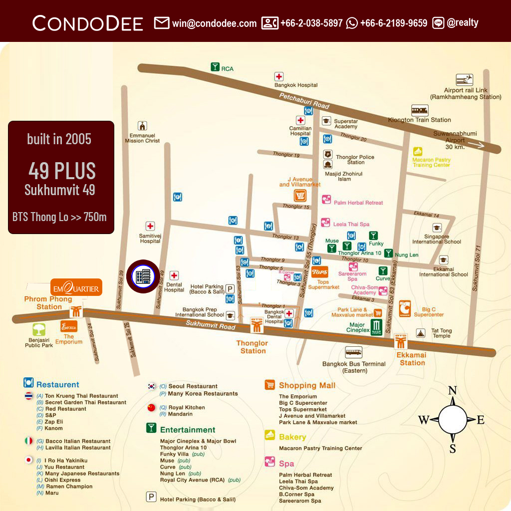 49 Plus Bangkok Condo Sale Sukhumvit 49 - map