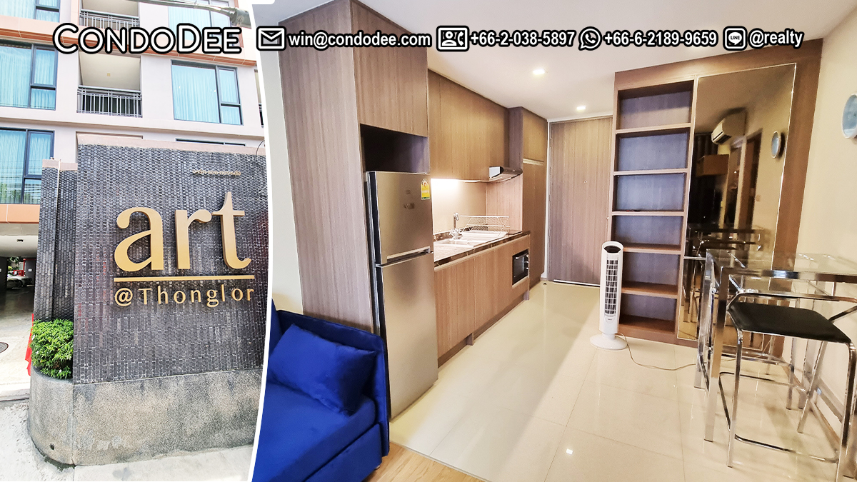 This affordable condo in Thonglor 25 is available now at a reasonable price in a low-rise Art @ Thonglor condominium in Prom Pak in Bangkok CBD