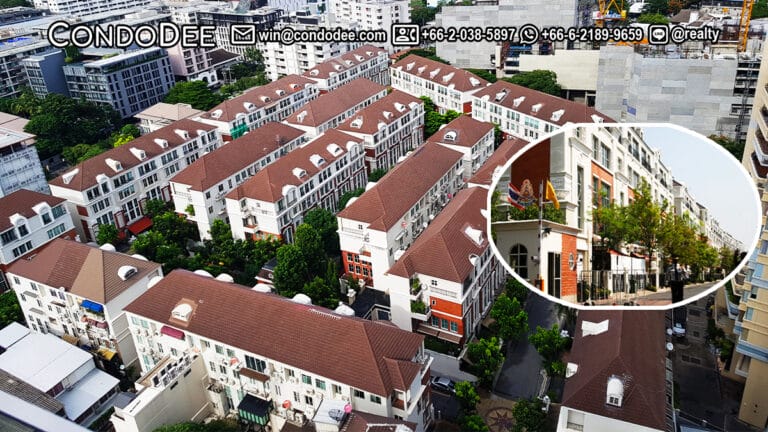 Baan Klang Krung British Town Thonglor Bangkok townhouses for sale were developed by AP Thailand and completed in 2003