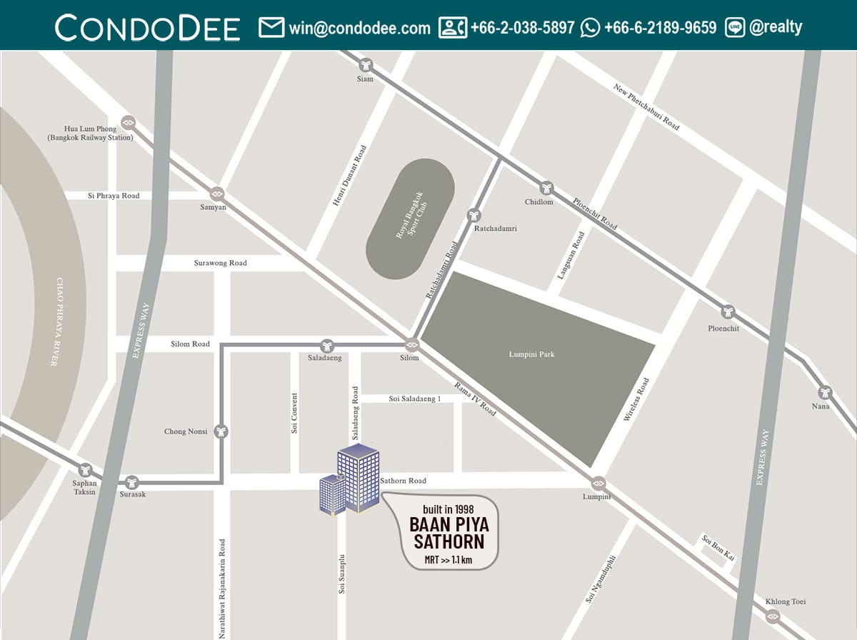 Baan Pya Sathorn condo for sale in Bangkok CBD was built by Sansiri PCL in 1998