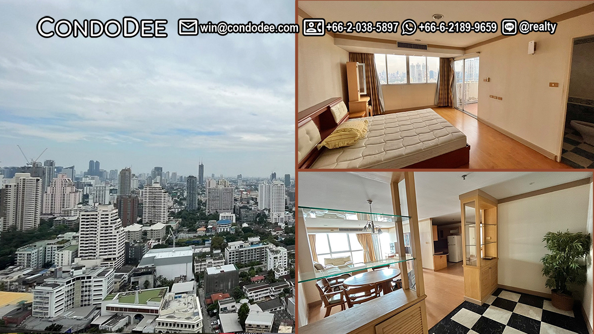 This Bangkok apartment on a high floor is available now in The Waterford Diamond Sukhumvit condominium