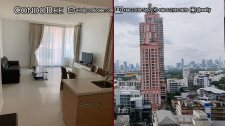 This Bangkok condo on Sukhumvit 22 with 2 bedrooms is available on a mid-floor at Aguston condominium