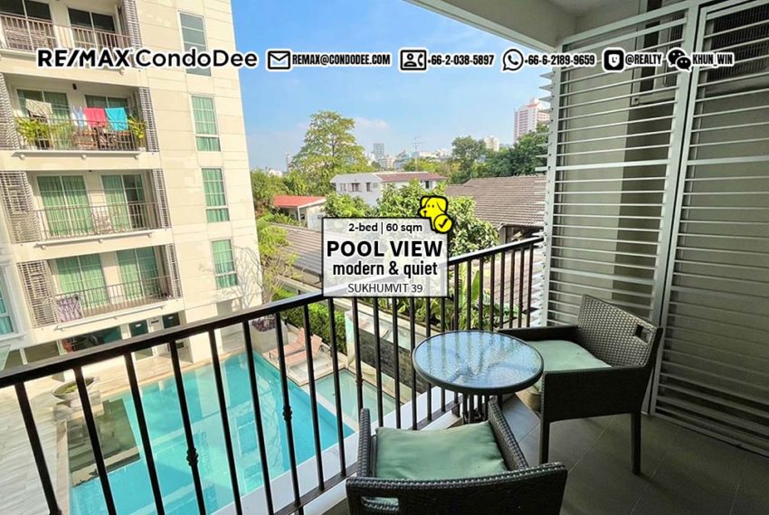 Bangkok pet-friendly condo for sale  - pool view - Maestro Sukhumvit 39