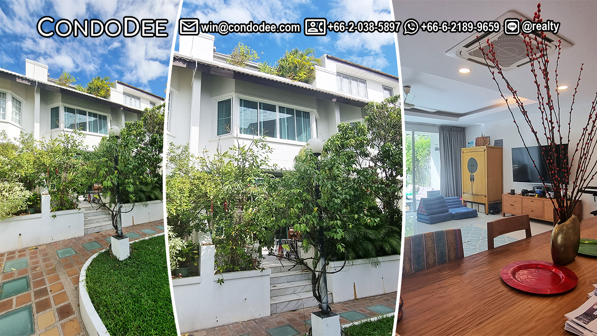 This Bangkok townhouse on Sukhumvit 31 is available now in The Natural Place townhouse secured compound near Srinakharinwirot University in Asoke in Bangkok's most central area