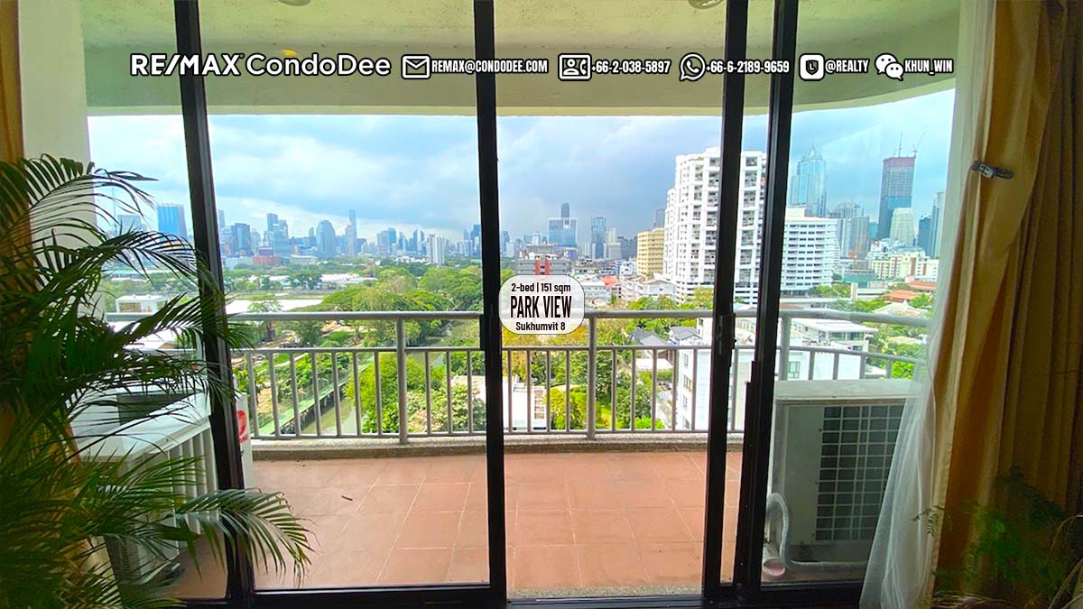 Bangkok condo with park view for sale on Sukhumvit 8 - 2-bedroom - Lake Green