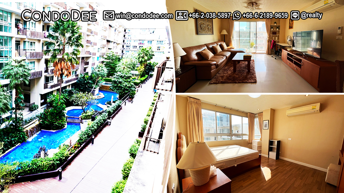 This beautiful pool-view condo in Thonglor is available at a reasonable price in The Clover Thonglor low-rise condominium