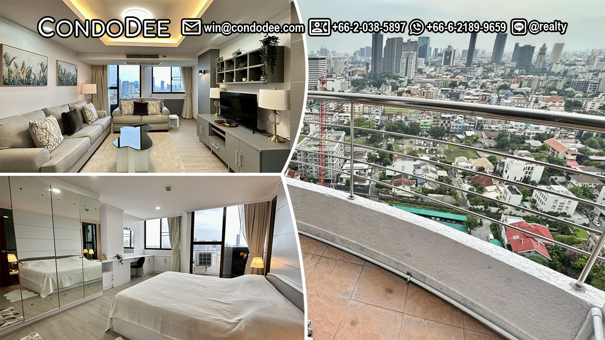 This beautiful condo with an amazing view from a high floor is available now in Supalai Place Sukhumvit 39 condominium in Phrom Phong in Bangkok CBD