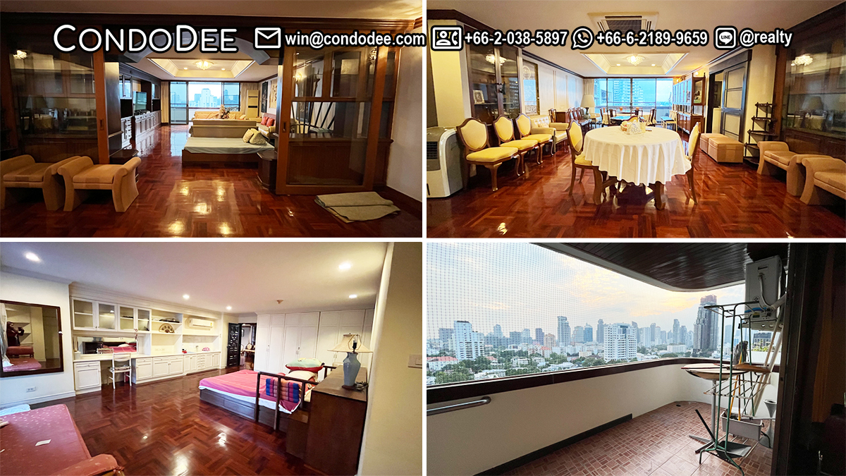 This classical large condo is a rare property in a popular Oriental Towers Ekkamai 12 condominium in Bangkok CBD