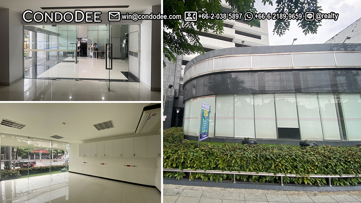 This showroom  is located on Sukhumvit 71 (Soi Pridi) on the ground floor of a hi-rise building and is available now for sale