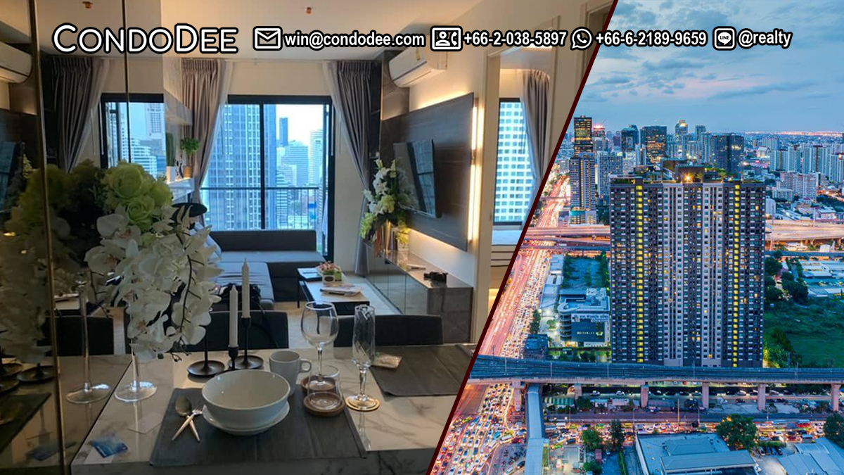 This condo in Asoke near Makkasan Airport Rail Link and MRT Phetchaburi is available now in the Life Asoke condominium on the high floor