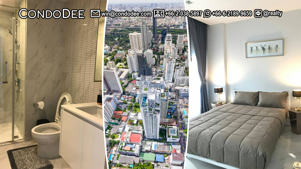 This condo on a high floor on Sukhumvit 11 is available in a Hyde Sukhumvit 11 luxury condominium in Nana in Bangkok CBD