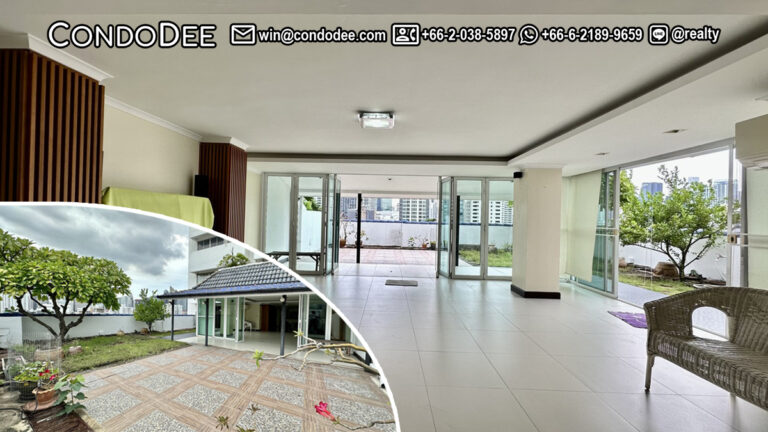 This condo with a huge balcony is a unique property located in a popular D.S. Tower 2 Sukhumvit 39 condominium in Phrom Phong in Bangkok CBD