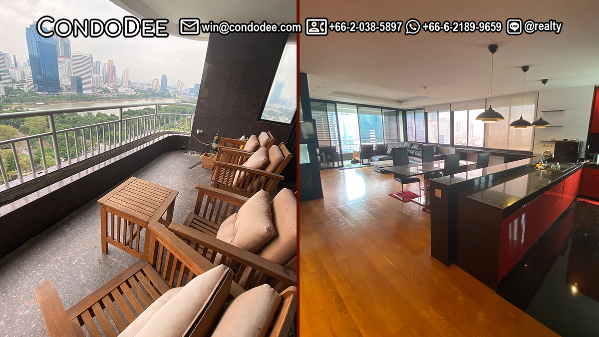This condo with a lake view on Sukhumvit 8 is available on a high floor at Lake Green condominium near BTS Nana