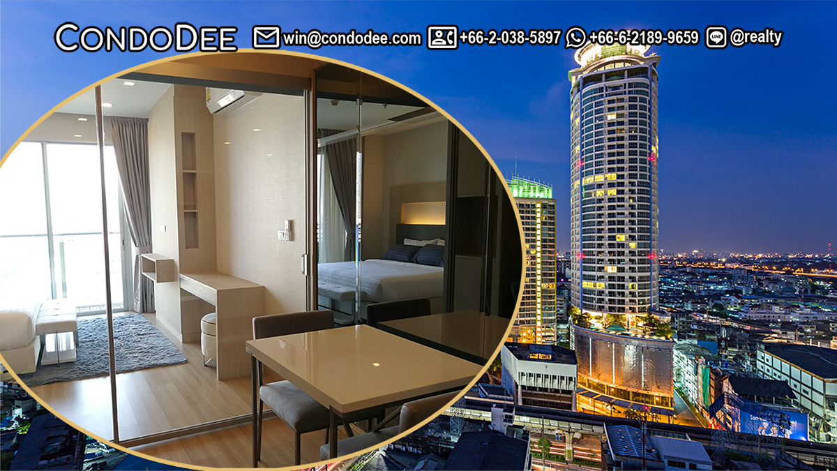 This condo for sale near BTS Phra Khanong with 1 bedroom is available now on the mid-floor at Sky Walk Residence condominium