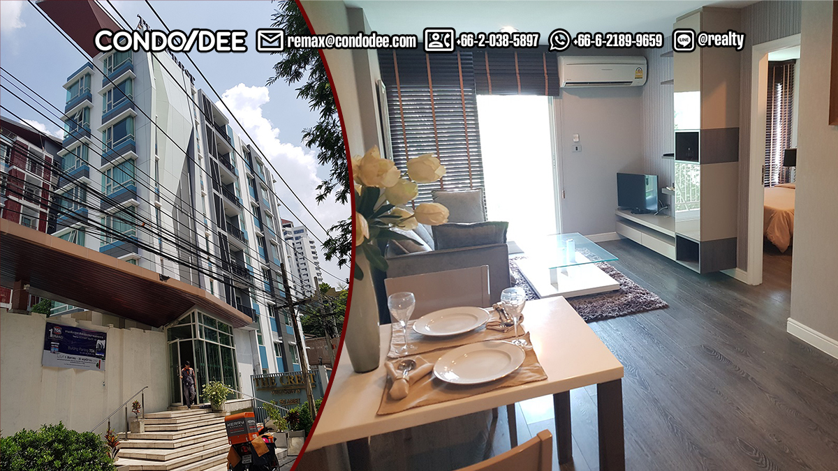 A condo for sale on Sukhumvit 49 in Bangkok with 1 bedroom is available now in The Crest 49
