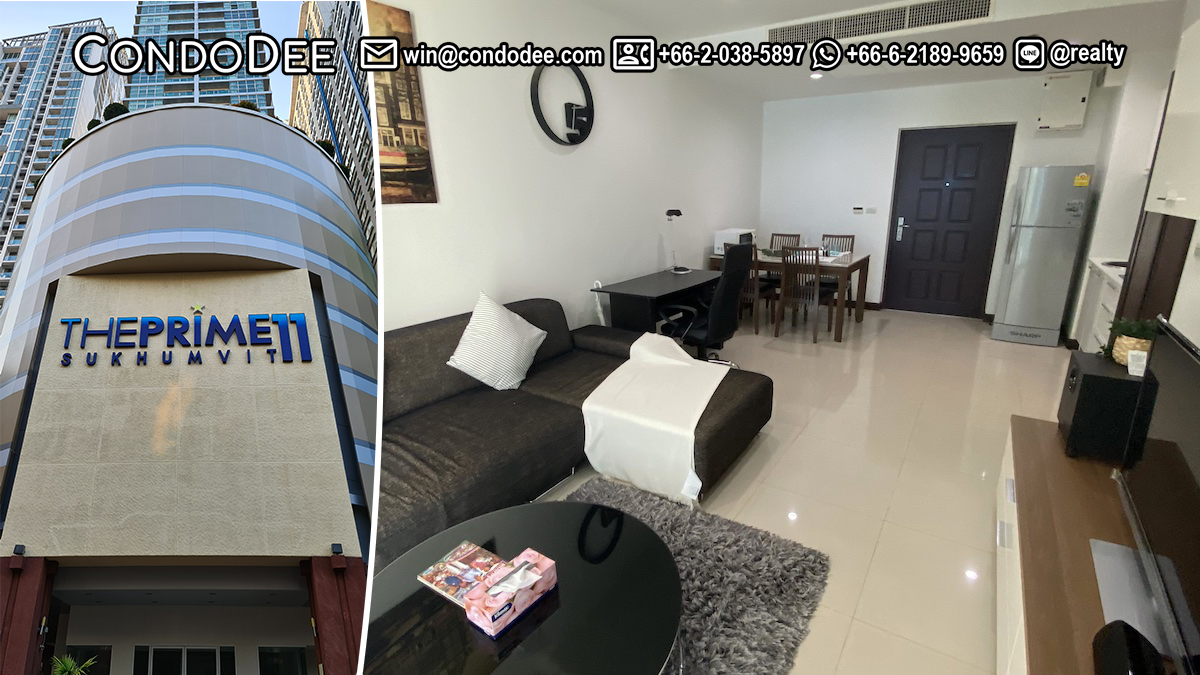 This condo on Sukhumvit 11 is available now at the best price in The Prime 11 condominium near BTS Nana in Bangkok CBD