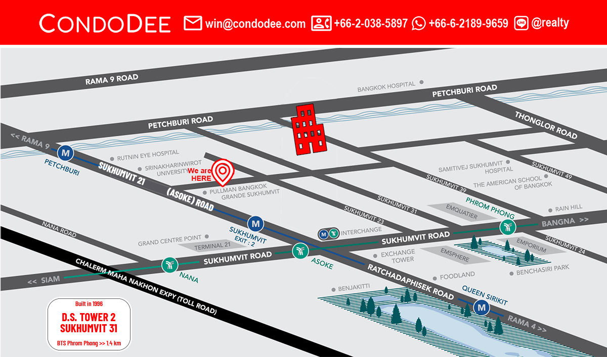 D.S. Tower 2 Sukhumvit 39 condo for sale in Bangkok in Phrom Phong was built in 1996