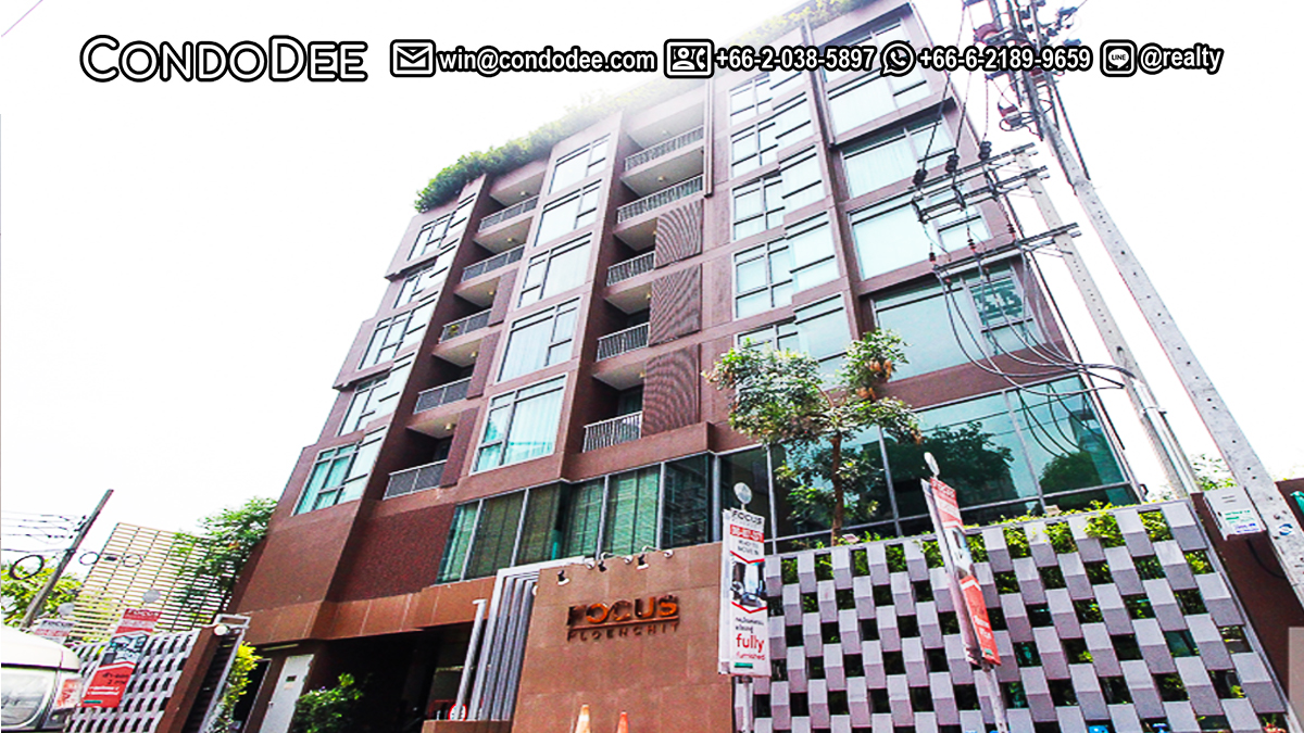 Focus Ploenchit Sukhumvit 2 condo for sale in Bangkok CBD was built in 2013 and comprises 132 apartments on 8 floors (single building)