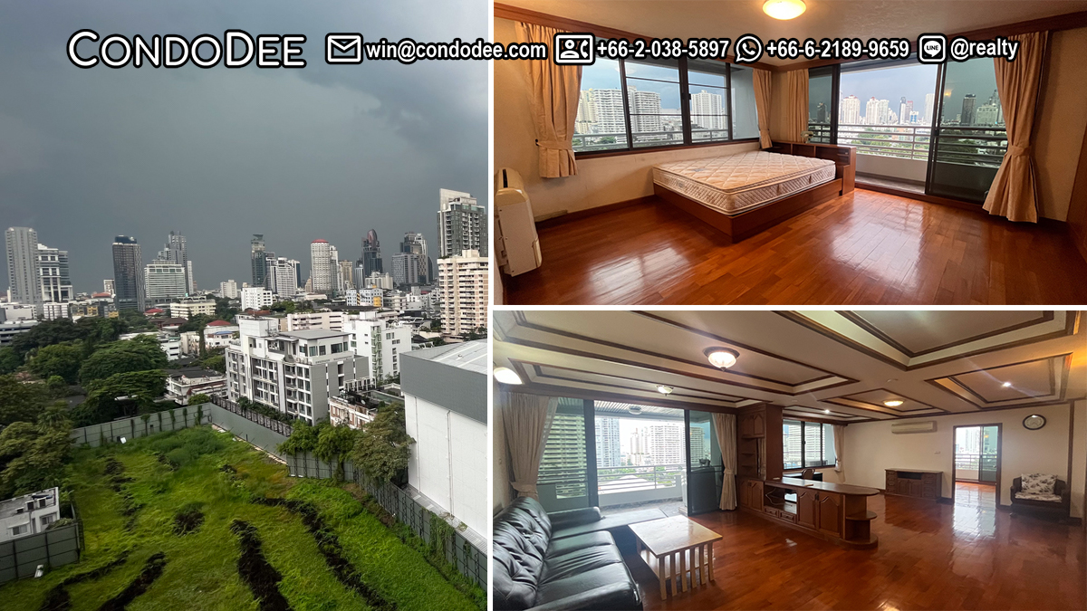 This full-sized 2-bedroom condo is located on Sukhumvit Road in a popular Acadamia Grand Tower condominium near BTS Phrom Phong in Bangkok CBD