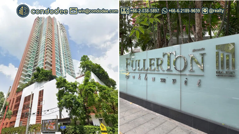 Fullerton Sukhumvit luxury pet-friendly condo building exterior view near BTS Thonglor Ekkamai | ภาพภายนอกอาคาร ฟูลเลอตัน สุขุมวิท คอนโดหรูเลี้ยงสัตว์ได้ ใกล้ BTS ทองหล่อ เอกมัย