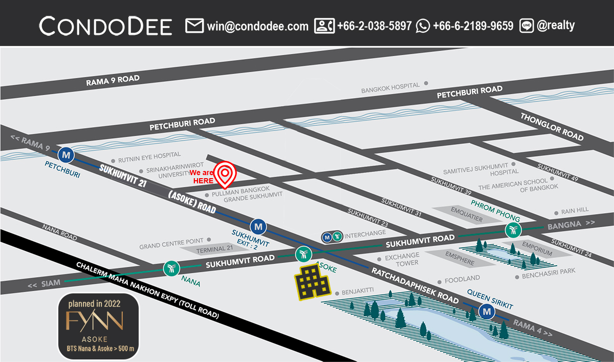 Fynn Asoke Sukhumvit 10 condo for sale in Bangkok near Benjakitti Park is planned to be completed in early 2023