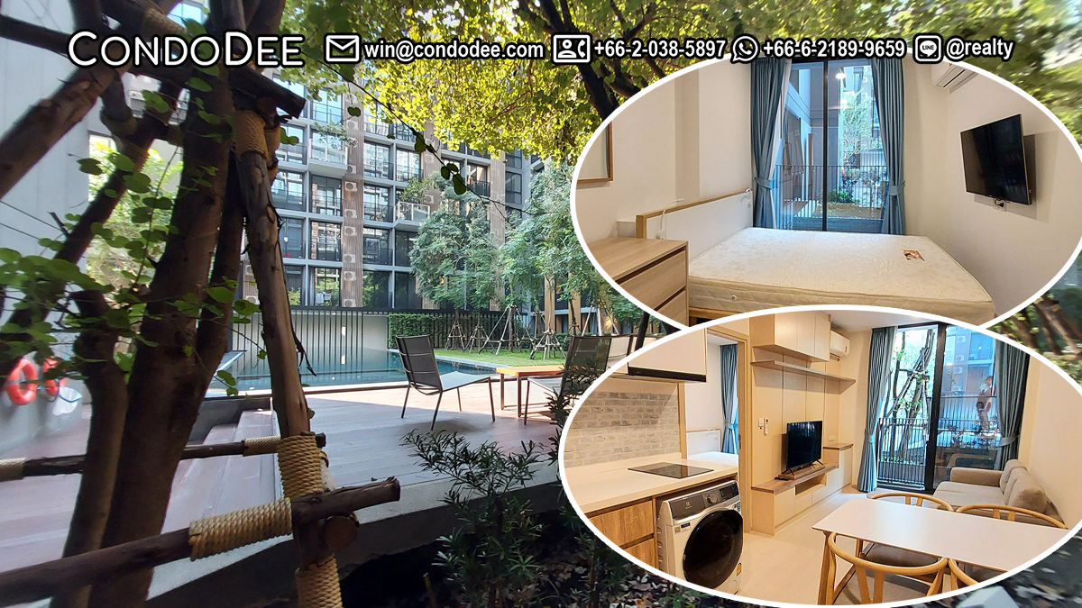 This condo near BTS Ekkamai features a garden and pool access and it's available now at an affordable price in Noble Ambience Sukhumvit 42 resort-style condominium in Bangkok CBD