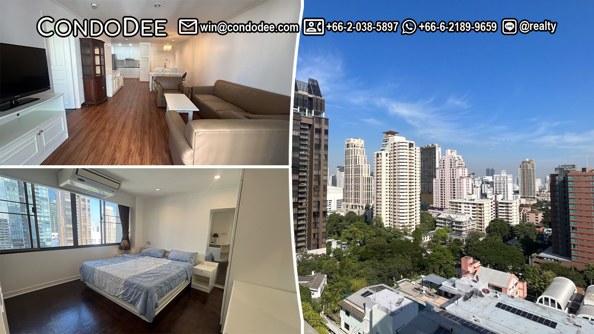 This is a good-sized condo on Sukhumvit 43 that is available now in Acadamia Grand Tower condominium near BTS Phrom Phong in Bangkok CBD
