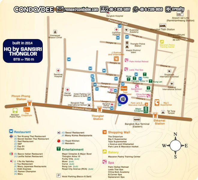 HQ Thonglor by Sansiri condo - map