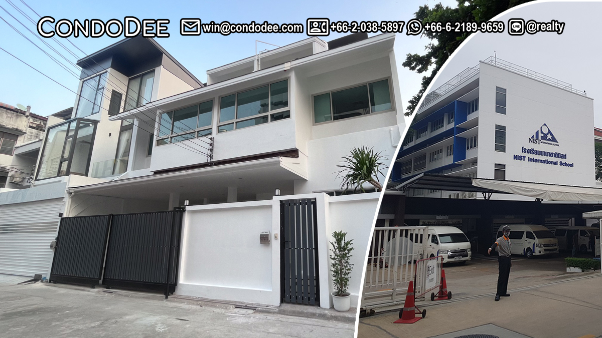 This house on Sukhumvit 15 is available now for sale. It's located in Asoke in Bangkok CBD near NIST International School