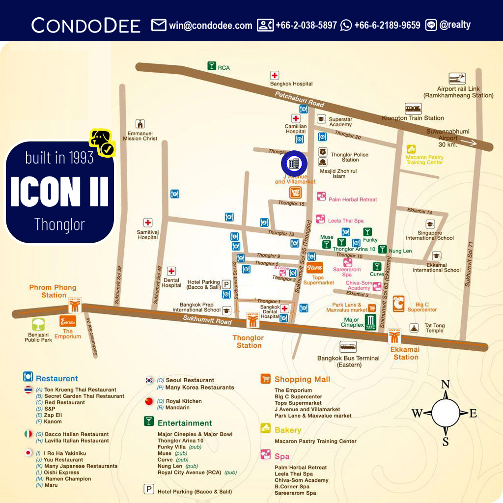 Icon II Bangkok Condominium in Thong Lo on Sukhumvit 55