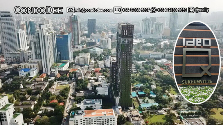 Ideo Q Sukhumvit 36 luxury condo for sale near BTS Thonglor was built in 2022 by Ananda Development PCL and comprises 2 towers having 449 units on 48 floors