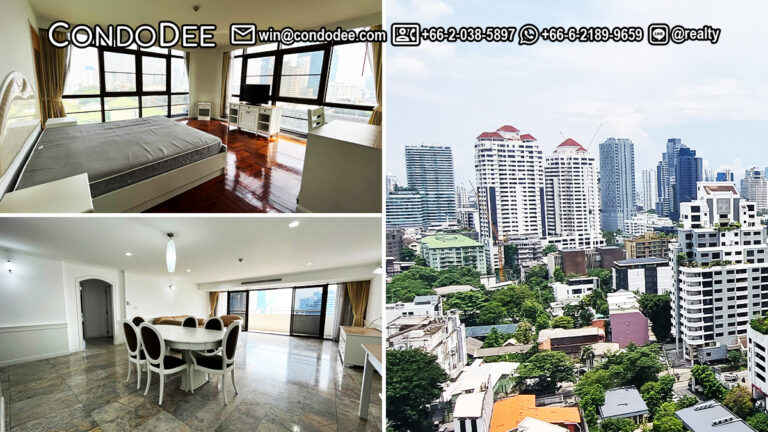 This large condo on Sukhumvit 53 is available now in a popular Waterford Park condominium near BTS Thonglor in Bangkok CBD