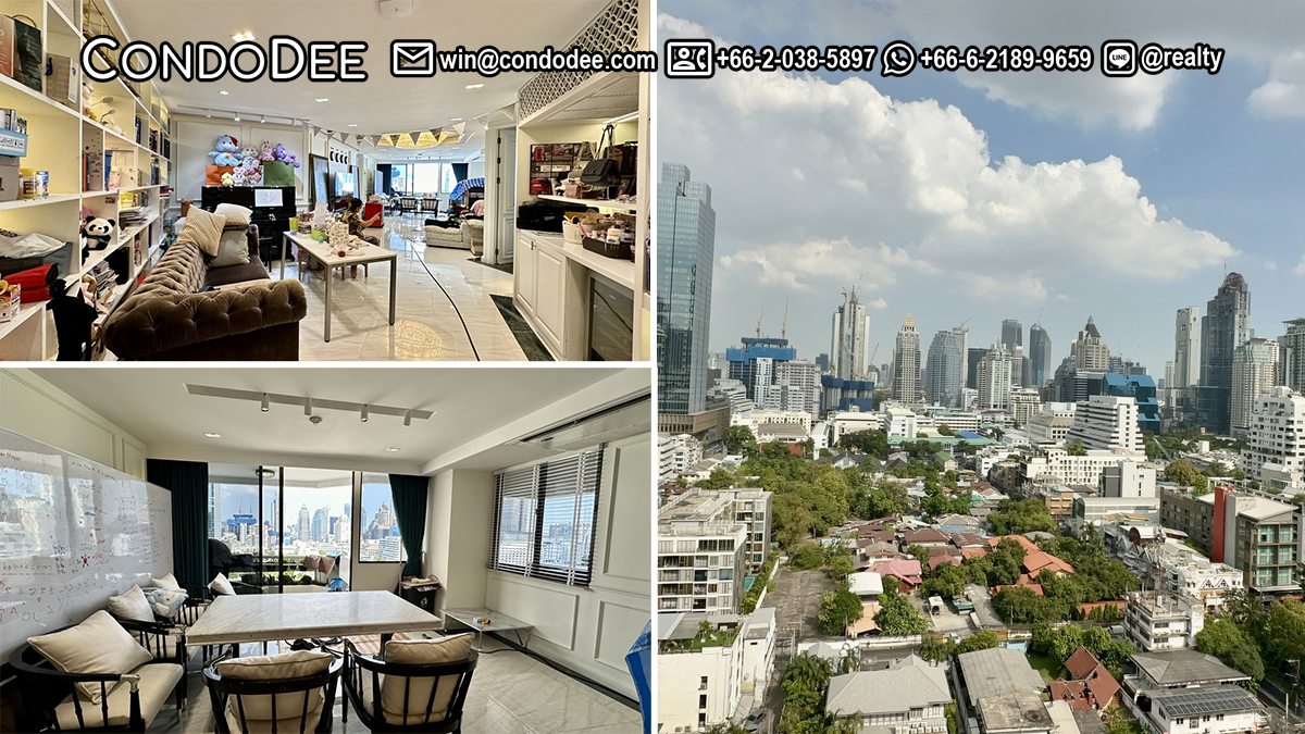 This large condo in Silom is a unique property that is available now for sale in the Trinity complex condominium near BTS Chong Nonsi in Bangkok CBD