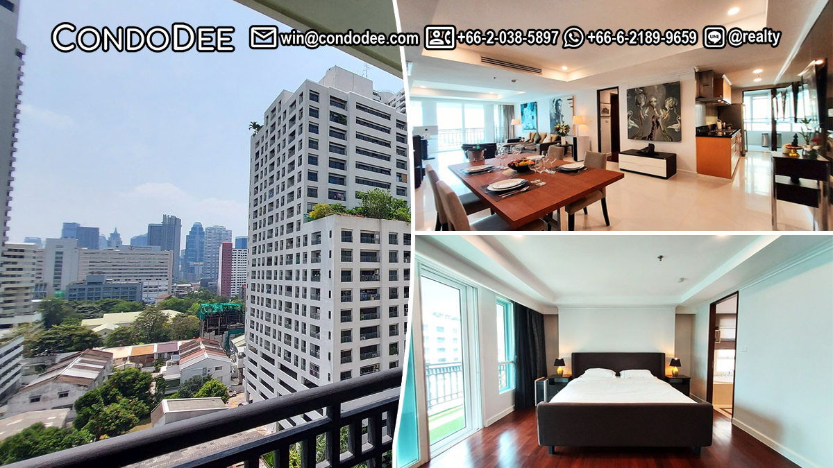 This luxury large condo on Sukhumvit 11 is available now in a popular The Oleander condominium near BTS Nana and NIST International School in Bangkok CBD