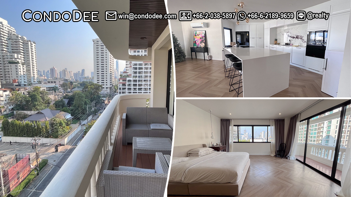 This large pet-friendly condo is a rare property on Sukhumvit 39 in Phrom Phong and it's available now in the Mano Tower condominium in Bangkok CBD