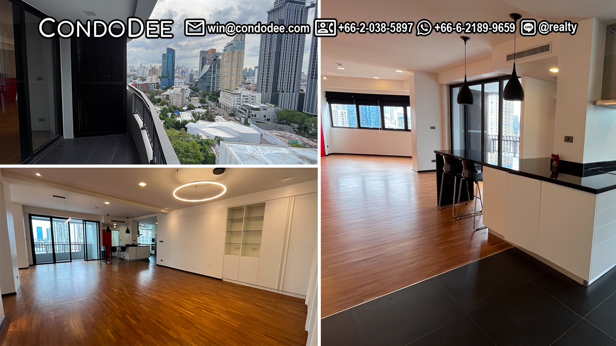 This large renovated condo in Ekkamai is available now in the Modern Town condominium on Sukhumvit 63 in Bangkok CBD