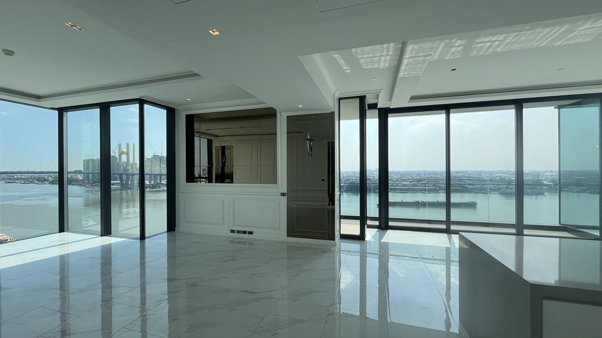 This riverfront condo for sale is a luxury real estate on Rama 3 in Canapaya Residences condo for sale near Sathorn in Bangkok CBD