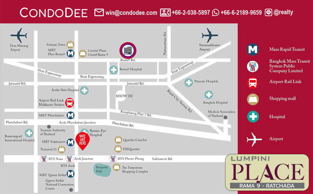 Lumpini Place Rama 9 - Ratchada Condominium near MRT Rama 9