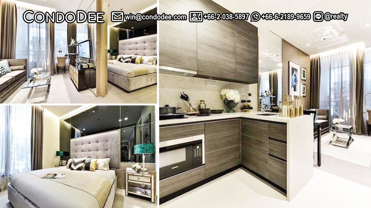 This luxury 1 bedroom in Asoke is available now on the mid-floor in a poplar The Esse Asoke condominium on Sukhumvit 21 Road in Bangkok CBD