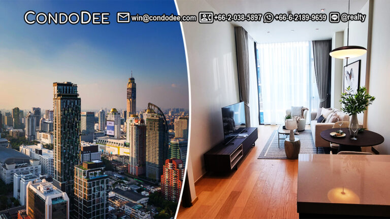 This luxury 1-bedroom condo near BTS Chidlom is a new property located in a new popular 28 Chidlom condominium in Bangkok CBD