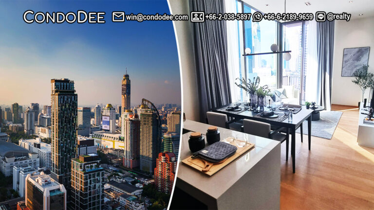 This luxury 2-bedroom condo near BTS Chidlom is a new property located in a new popular 28 Chidlom condominium in Bangkok CBD