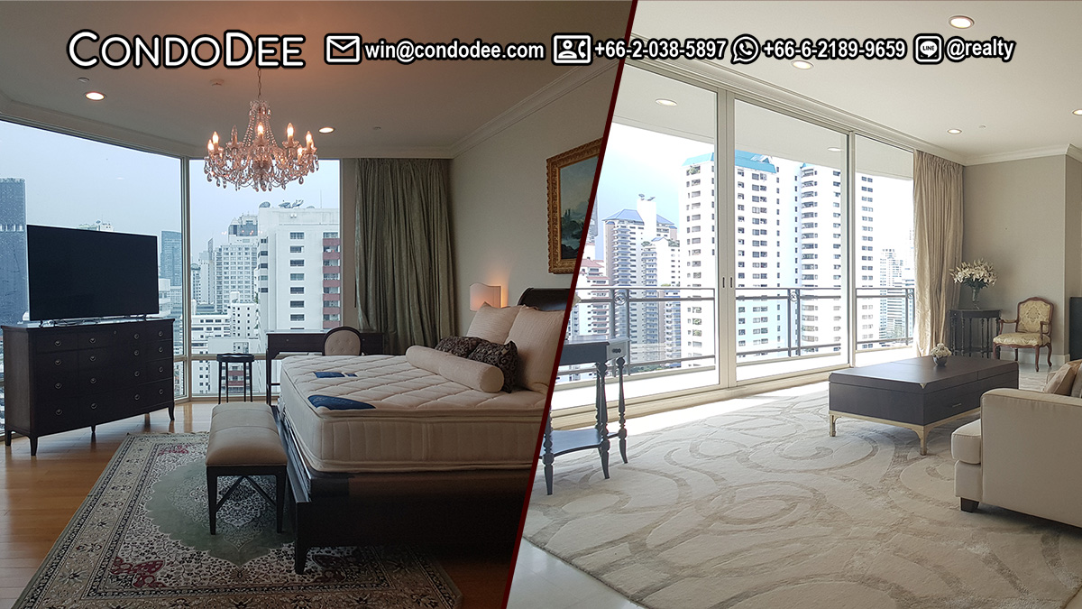 This luxury apartment is available now on a high floor in the Royce Private Residences luxury condominium on SUkhumvit 31 in Bangkok CBD